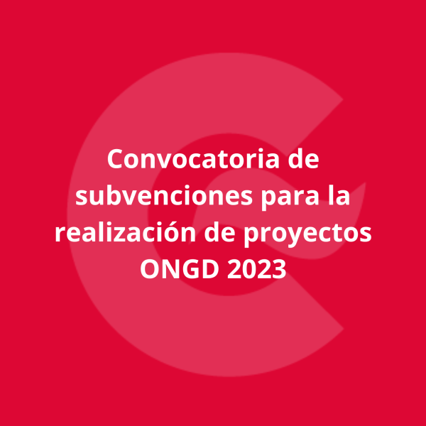 Imagen de la convocatoria de subvenciones para ONGD 2023